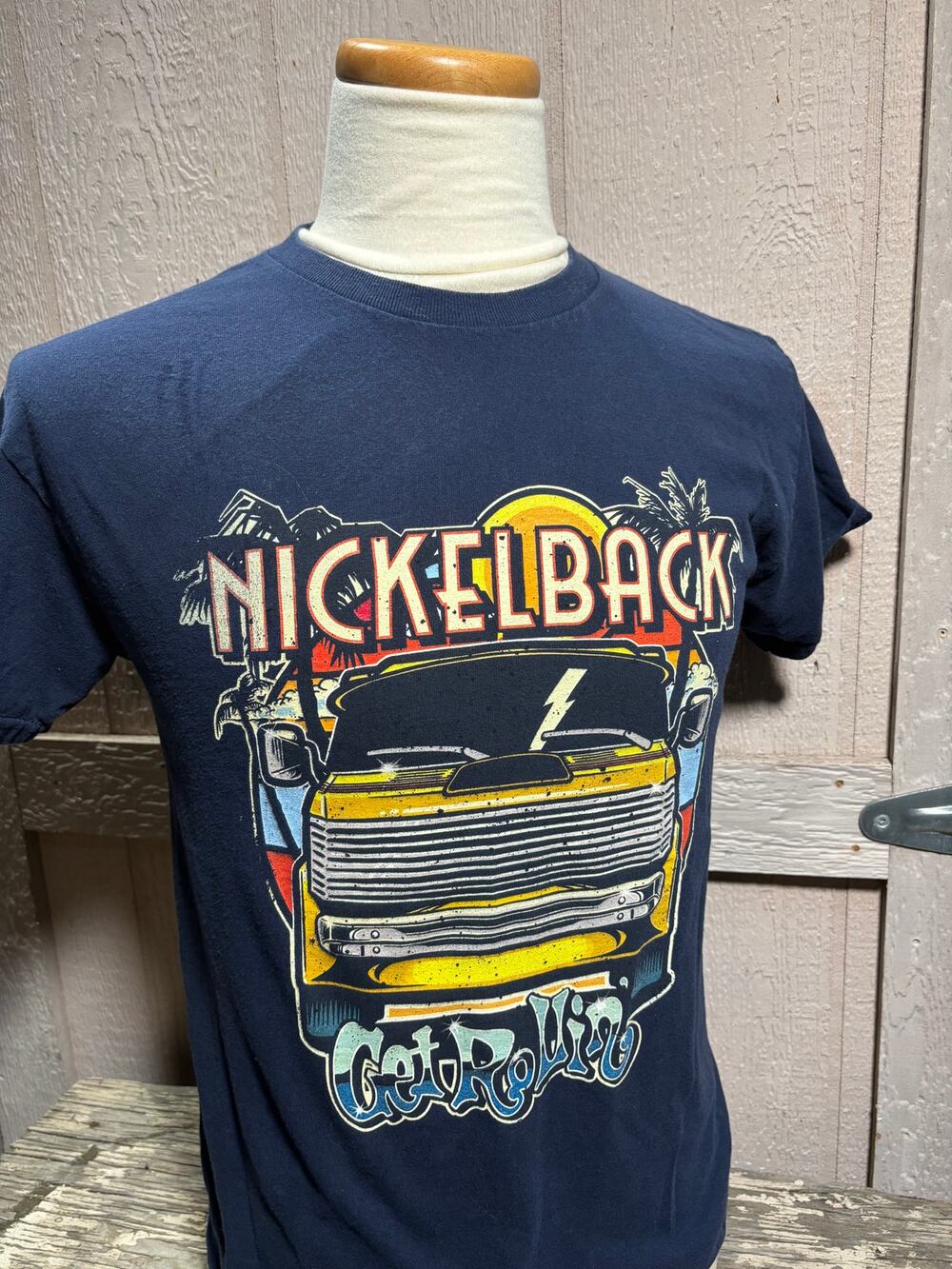 Nickelback Navy Blue Tour T Shirt Official Size Medium Tee